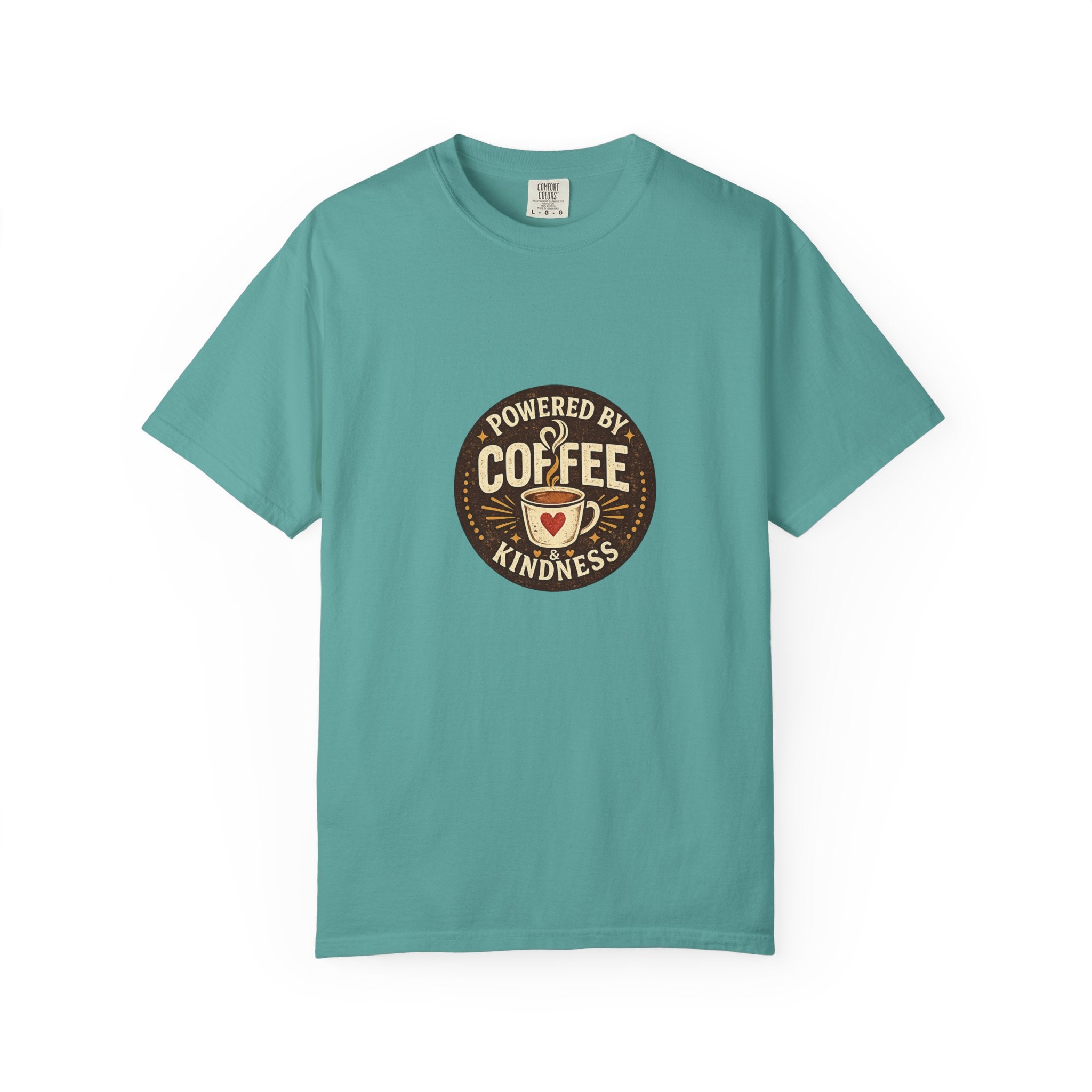 Powered by Coffee & Kindness | Vintage Comfort Colors® Graphic Teacher Tee