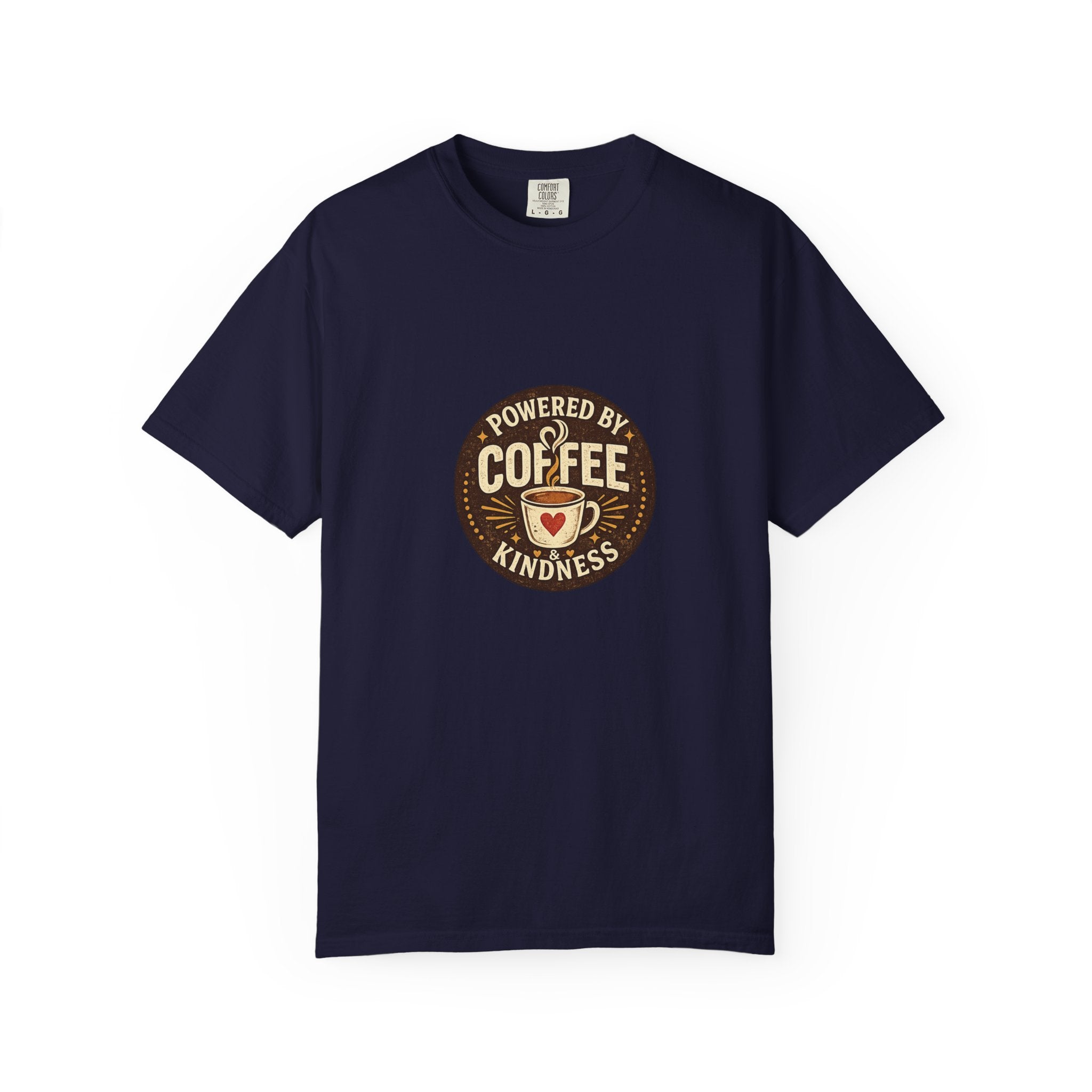 Powered by Coffee & Kindness | Vintage Comfort Colors® Graphic Teacher Tee
