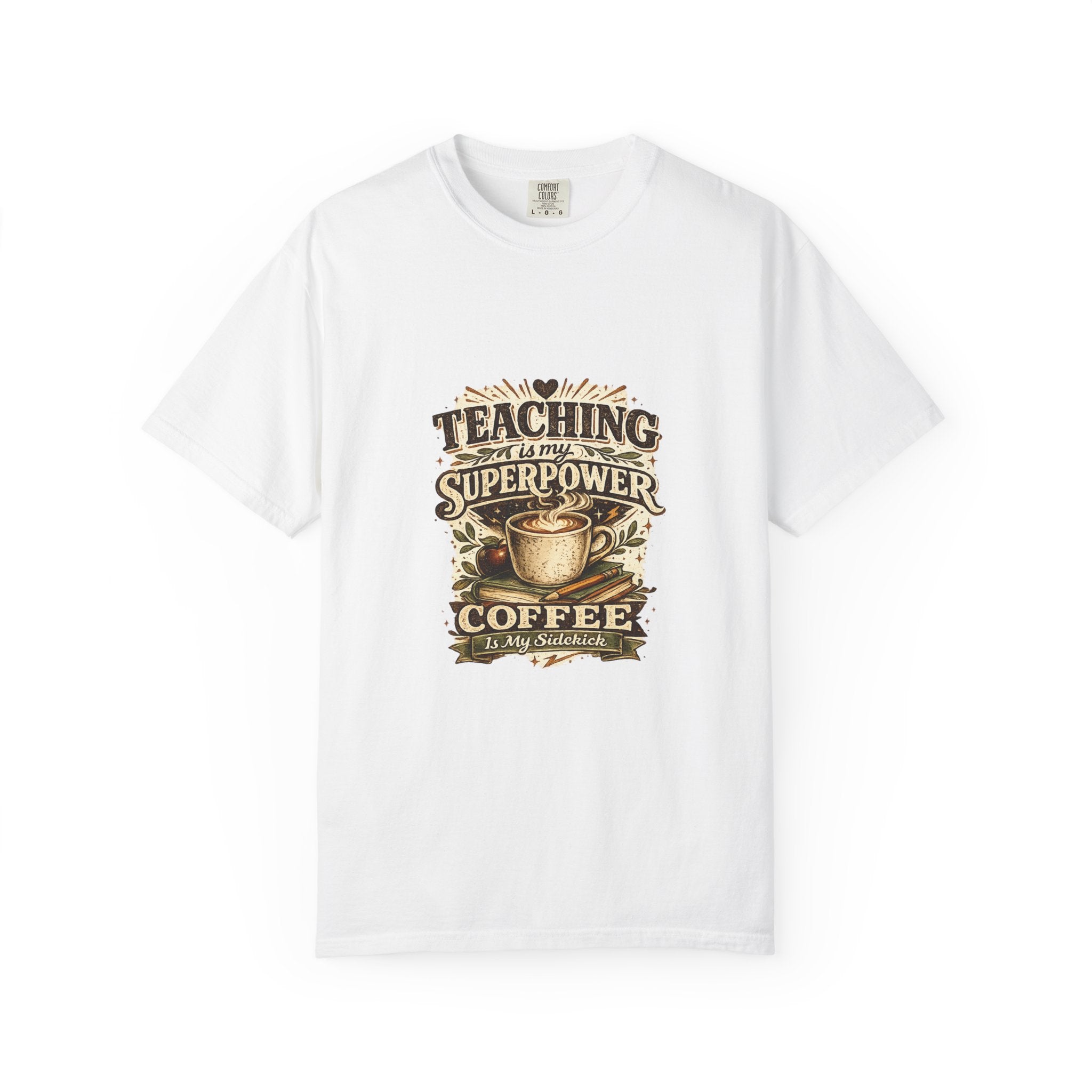 Teaching Is My Superpower. Coffee Is My Sidekick. | Premium Comfort Colors® Teacher T-Shirt  Etsy SEO Title