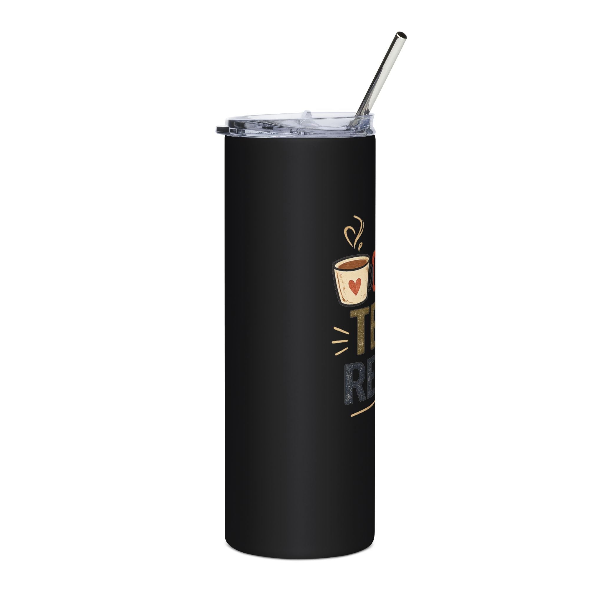 Coffee. Teach. Repeat. Premium 20 oz Skinny Tumbler | Teacher Travel Cup