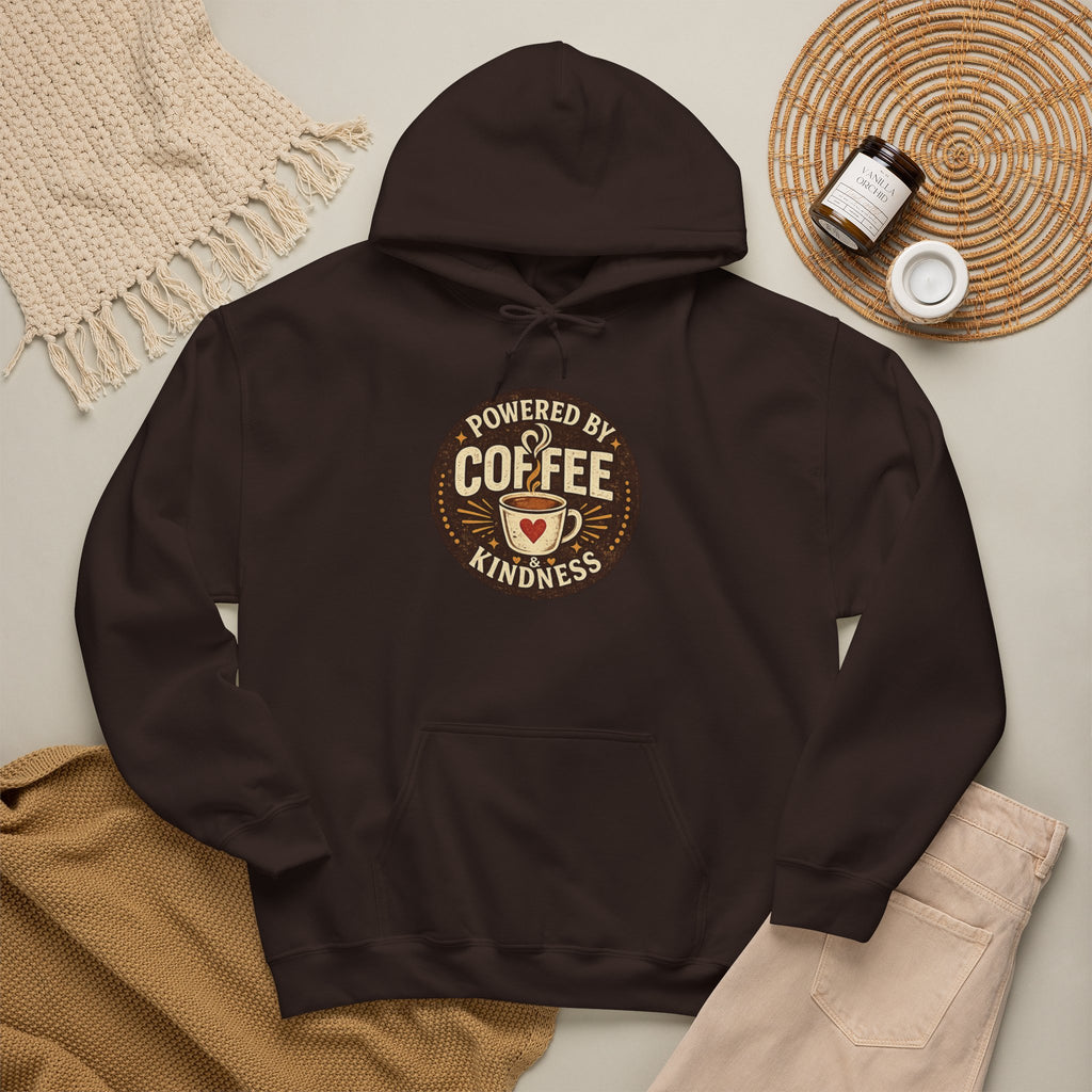 Powered by Coffee & Kindness Hoodie — Cute Coffee Lover  Hoodie