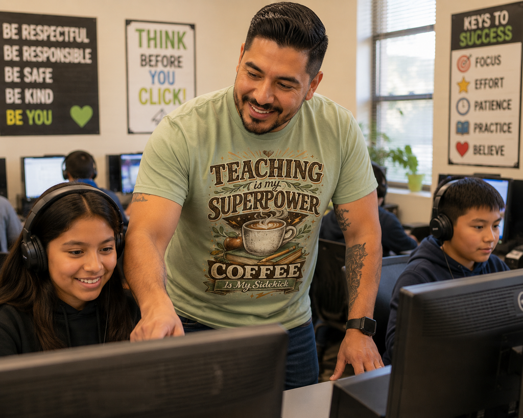 Teaching Is My Superpower. Coffee Is My Sidekick. | Premium Comfort Colors® Teacher T-Shirt  Etsy SEO Title