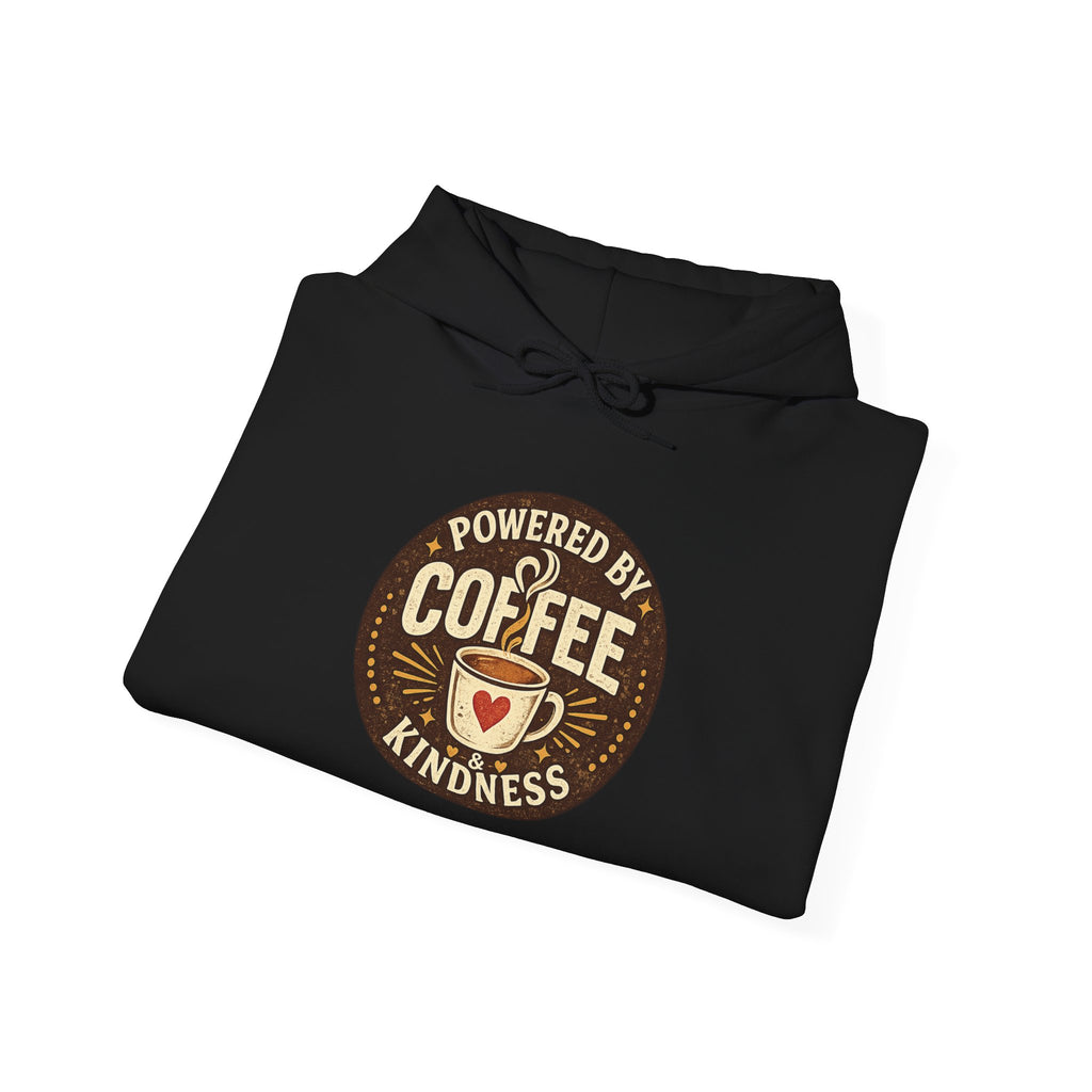 Powered by Coffee & Kindness Hoodie — Cute Coffee Lover  Hoodie