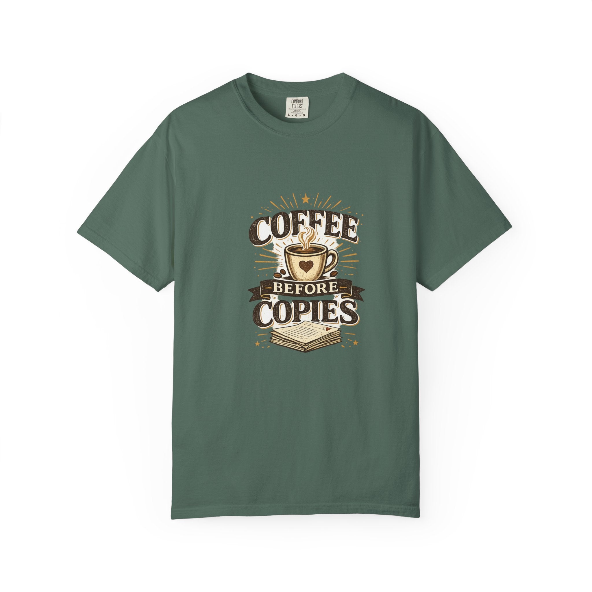 Coffee Before Copies T-Shirt — Teacher & Office Staff Funny Coffee Shirt