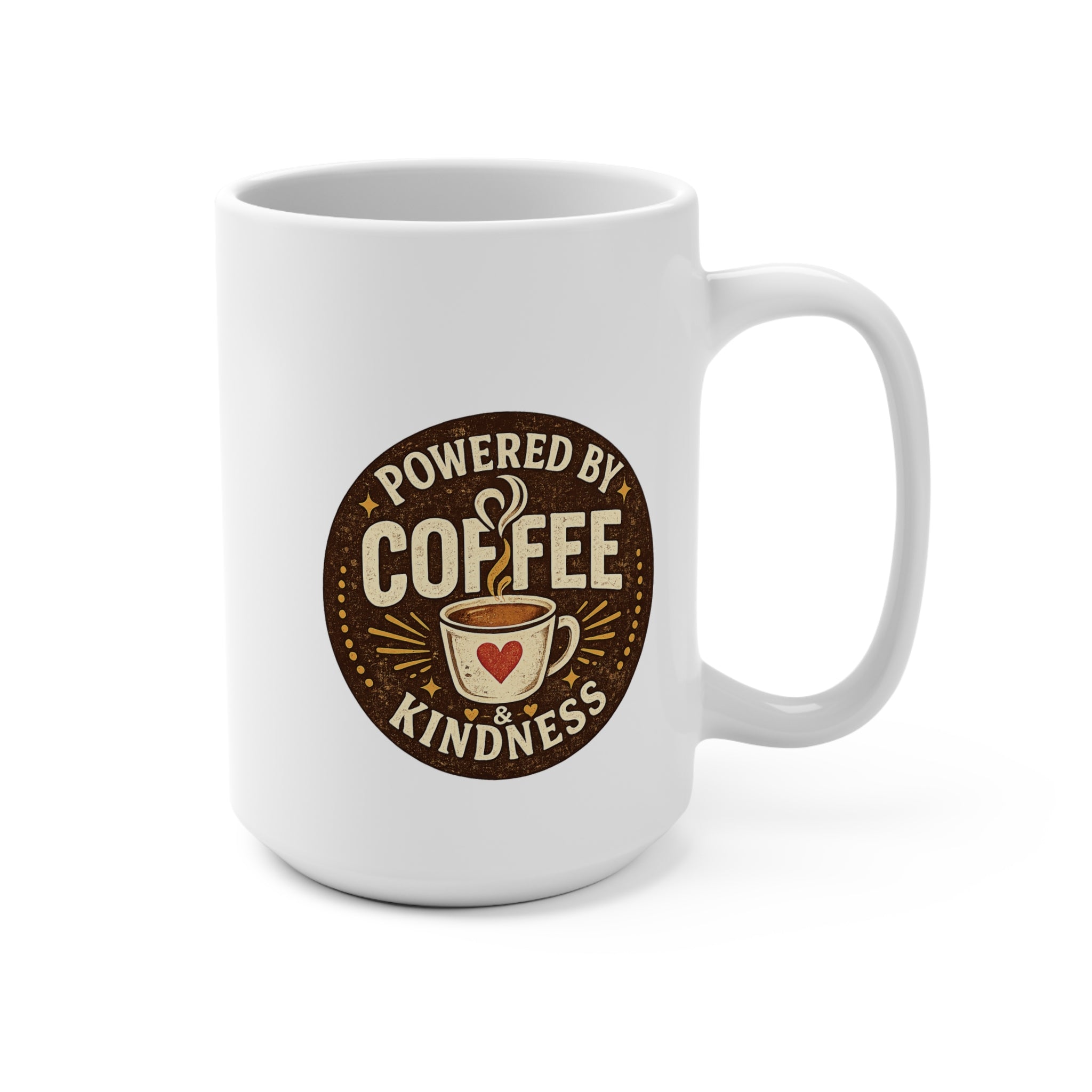 Powered by Coffee & Kindness | 15 oz Ceramic Teacher Mug