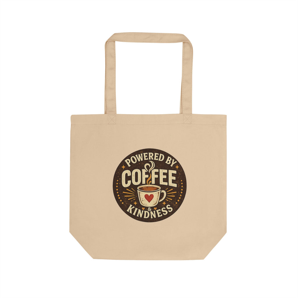 Powered by Coffee & Kindness | Premium Canvas Teacher Tote Bag