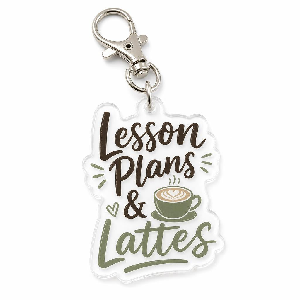 Lesson Plans & Lattes acrylic keychain