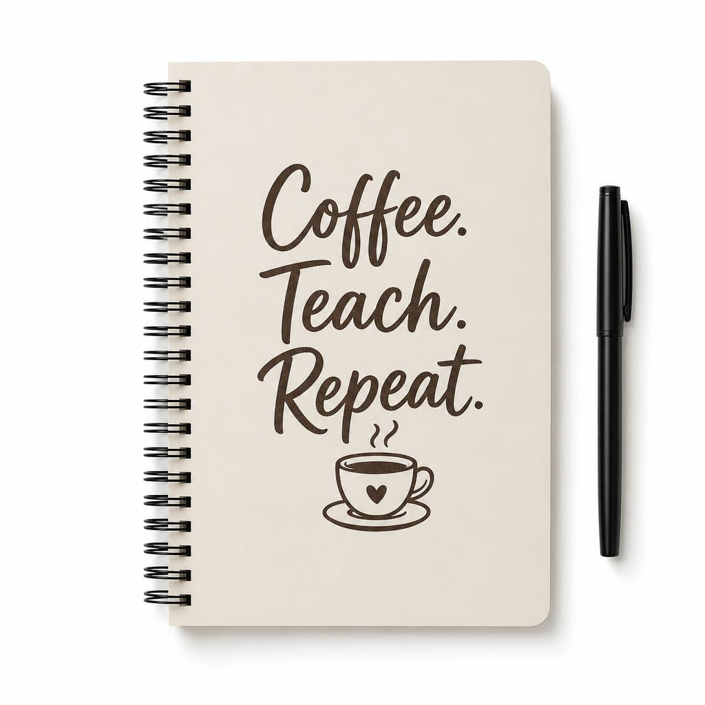 Coffee. Teach. Repeat. spiral notebook