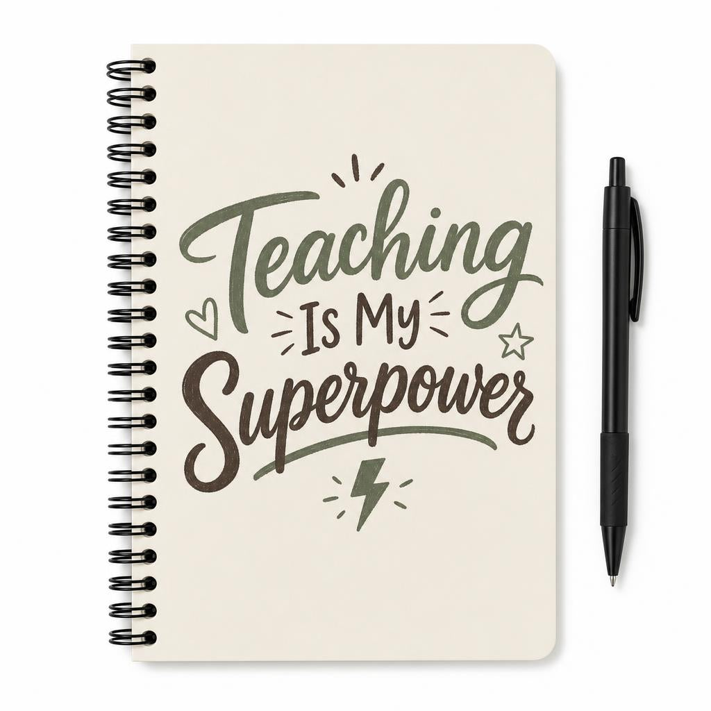 Teaching Is My Superpower spiral notebook