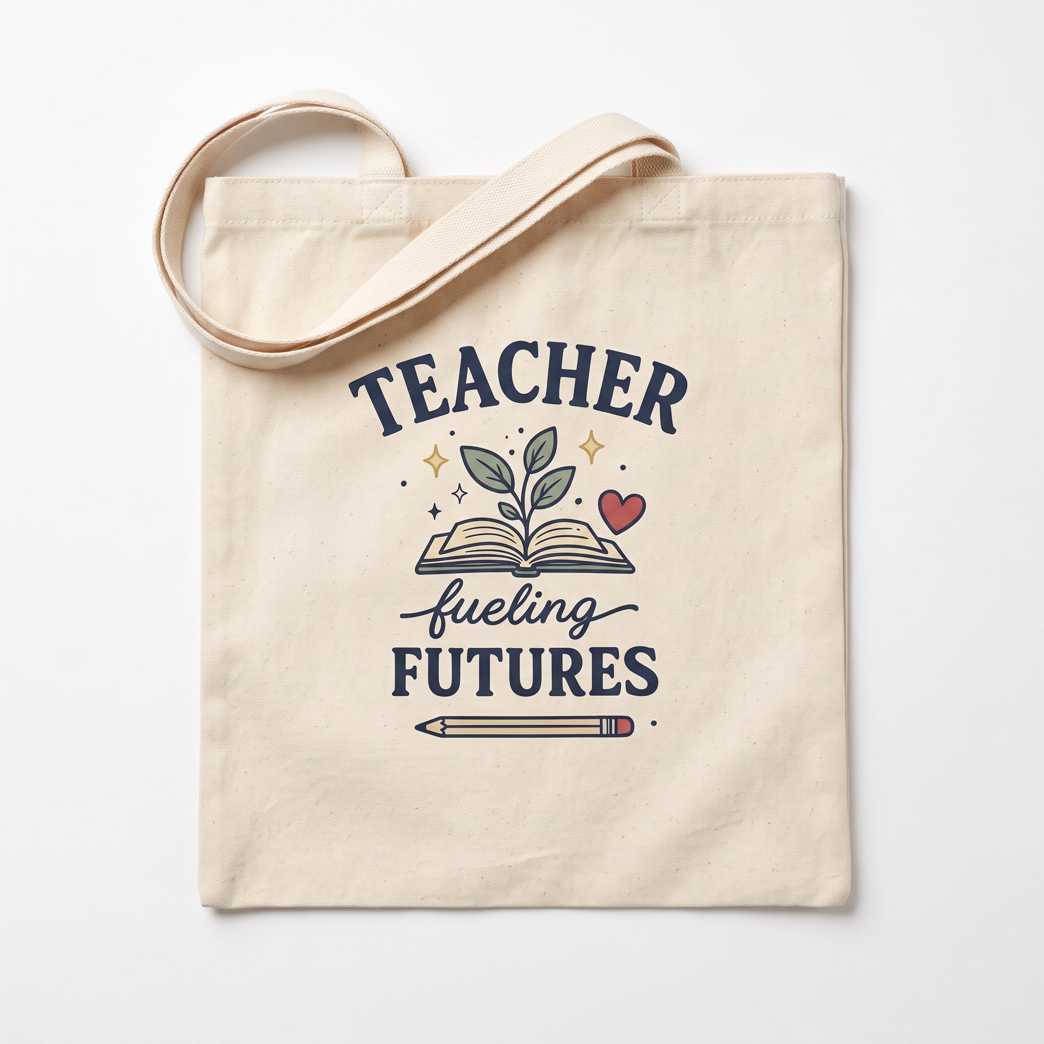 Teacher Fueling Futures premium canvas teacher tote bag